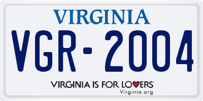 VA license plate VGR2004