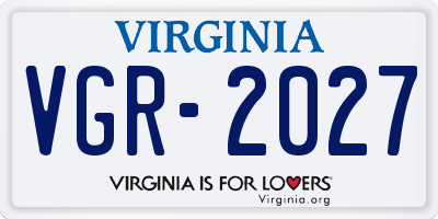 VA license plate VGR2027