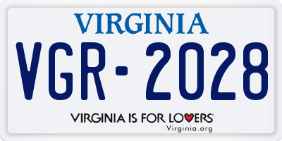 VA license plate VGR2028