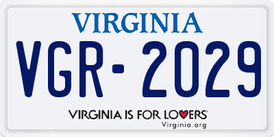 VA license plate VGR2029
