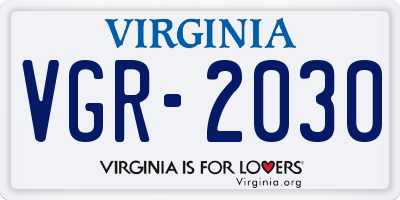 VA license plate VGR2030