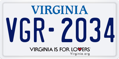 VA license plate VGR2034