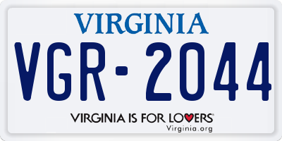 VA license plate VGR2044