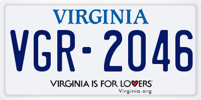 VA license plate VGR2046