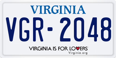VA license plate VGR2048