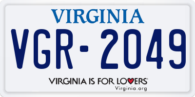 VA license plate VGR2049