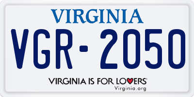 VA license plate VGR2050