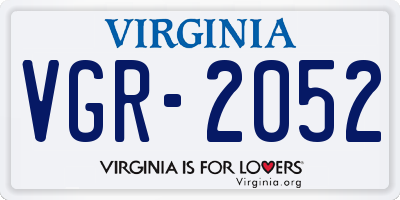 VA license plate VGR2052