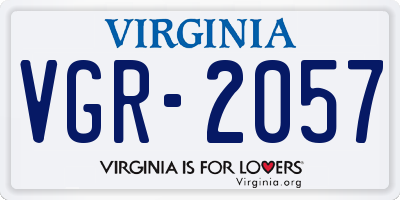VA license plate VGR2057