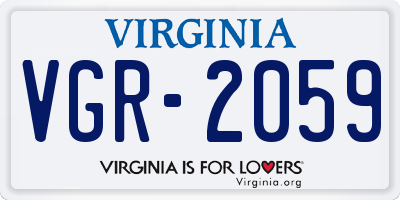 VA license plate VGR2059