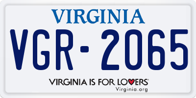VA license plate VGR2065