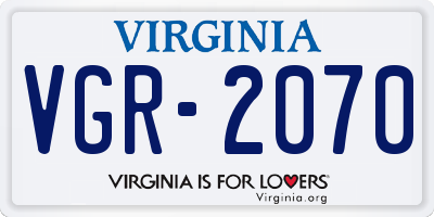 VA license plate VGR2070