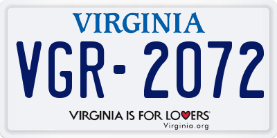 VA license plate VGR2072