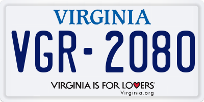 VA license plate VGR2080
