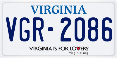 VA license plate VGR2086