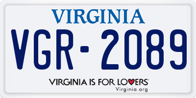 VA license plate VGR2089