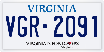 VA license plate VGR2091