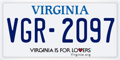 VA license plate VGR2097