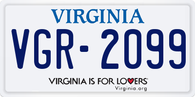 VA license plate VGR2099