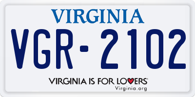 VA license plate VGR2102