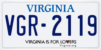 VA license plate VGR2119