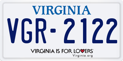 VA license plate VGR2122