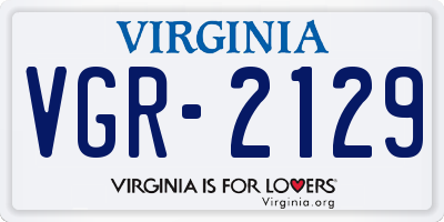 VA license plate VGR2129