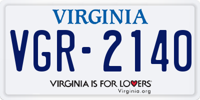 VA license plate VGR2140