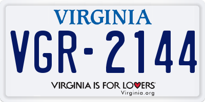 VA license plate VGR2144