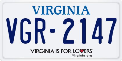 VA license plate VGR2147