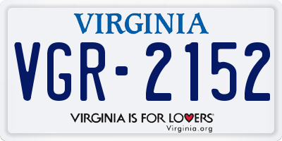 VA license plate VGR2152