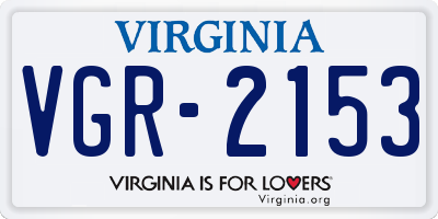 VA license plate VGR2153
