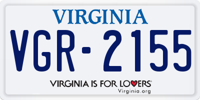 VA license plate VGR2155