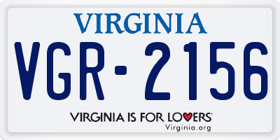 VA license plate VGR2156