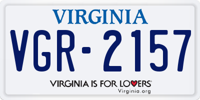 VA license plate VGR2157
