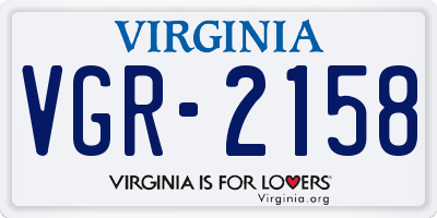 VA license plate VGR2158