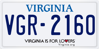 VA license plate VGR2160