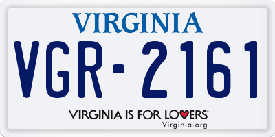VA license plate VGR2161