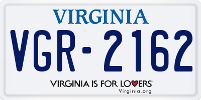VA license plate VGR2162