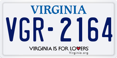 VA license plate VGR2164