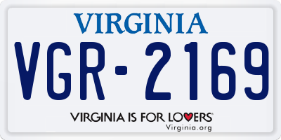 VA license plate VGR2169