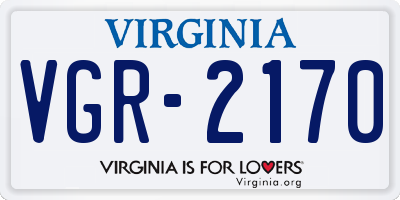 VA license plate VGR2170