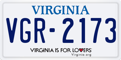 VA license plate VGR2173