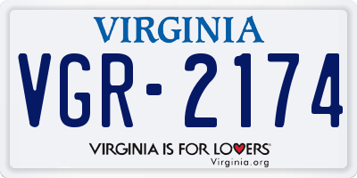 VA license plate VGR2174