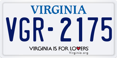 VA license plate VGR2175