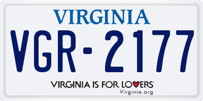 VA license plate VGR2177