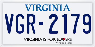 VA license plate VGR2179