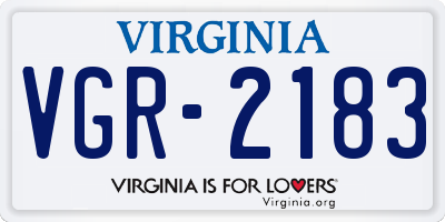 VA license plate VGR2183