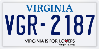 VA license plate VGR2187