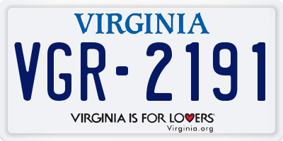 VA license plate VGR2191